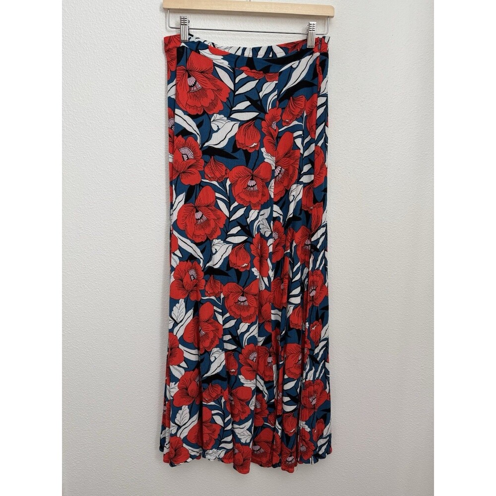 Lulus Back To Your Roots Floral Maxi Skirt Womens Size M Vacation Tropical Slit